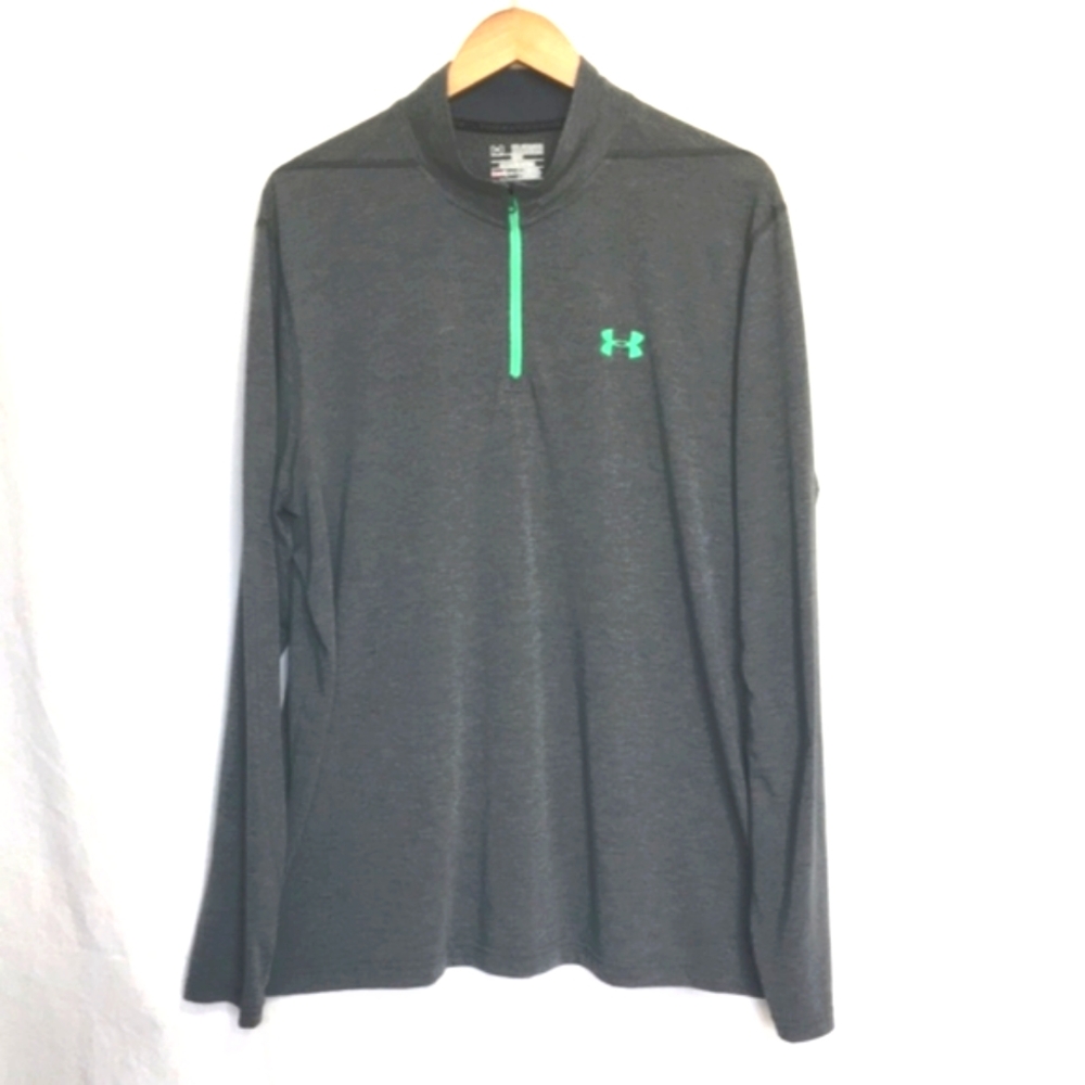 Under Armour HeatGear Quarter Zip Pullover Gray Mens XXL